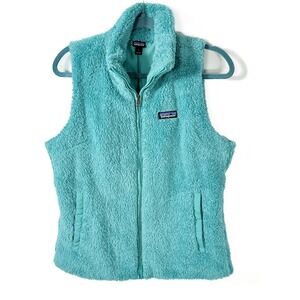 Patagonia Women's Fuzzy Fleece Vest Sleeveless Full Zip Turquoise
